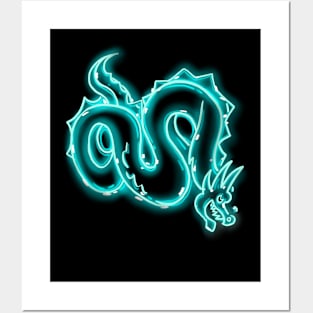 neon dragon noodles Posters and Art